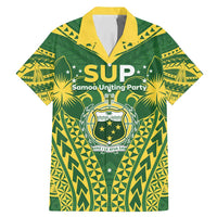 Samoa SUP Family Matching Mermaid Dress and Hawaiian Shirt Samoan Coat Of Arms LT05 Dad's Shirt - Short Sleeve Green - Polynesian Pride