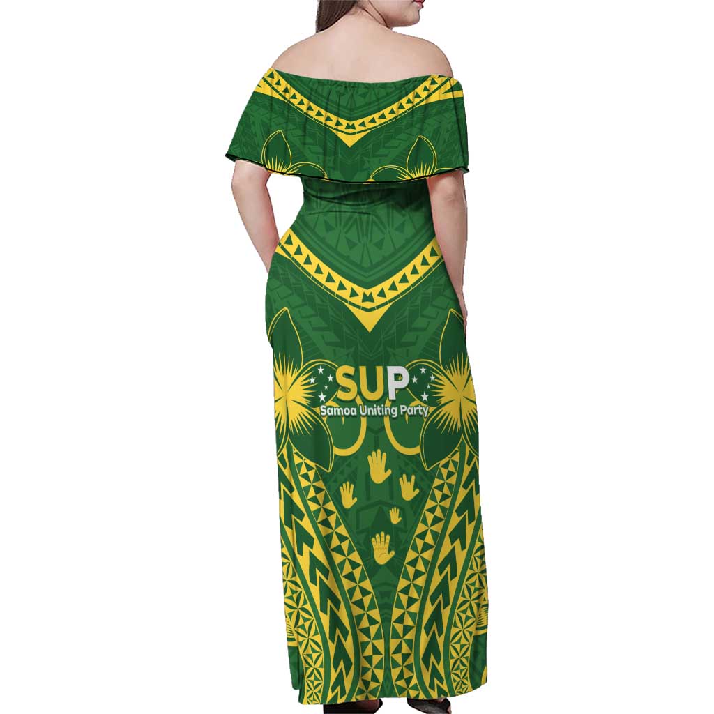 Samoa SUP Family Matching Off Shoulder Maxi Dress and Hawaiian Shirt Samoan Coat Of Arms LT05 - Polynesian Pride