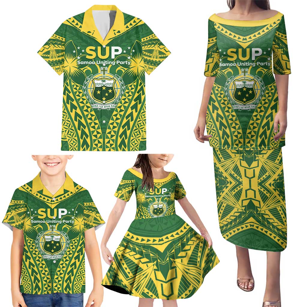 Samoa SUP Family Matching Puletasi and Hawaiian Shirt Samoan Coat Of Arms LT05 - Polynesian Pride