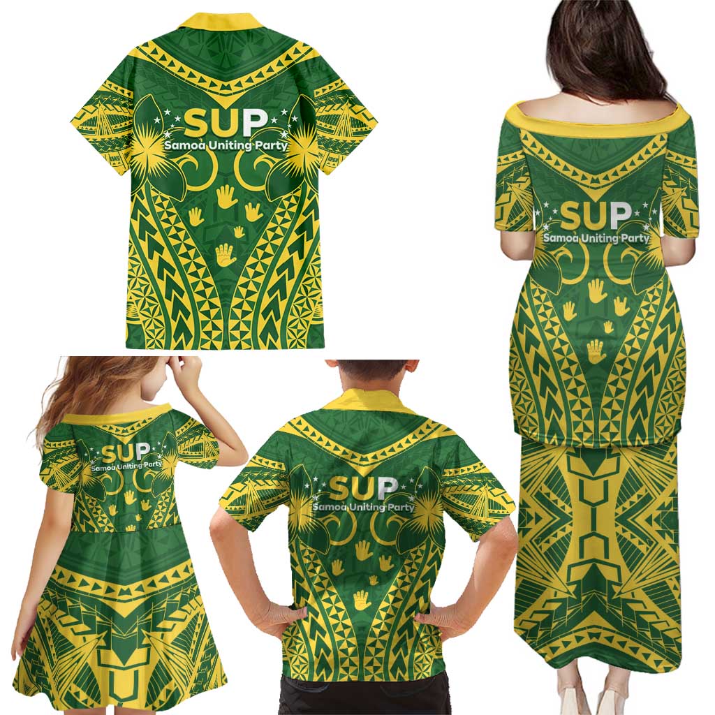 Samoa SUP Family Matching Puletasi and Hawaiian Shirt Samoan Coat Of Arms LT05 - Polynesian Pride