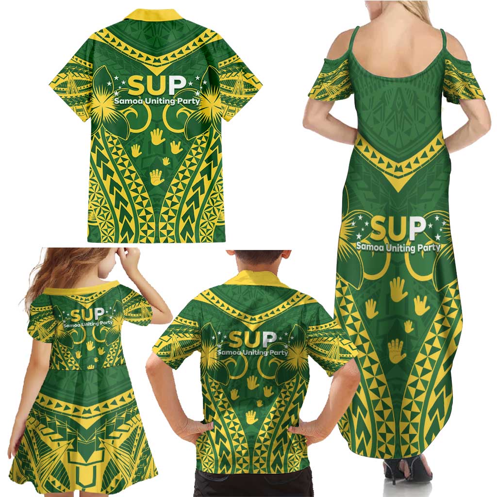 Samoa SUP Family Matching Summer Maxi Dress and Hawaiian Shirt Samoan Coat Of Arms LT05 - Polynesian Pride
