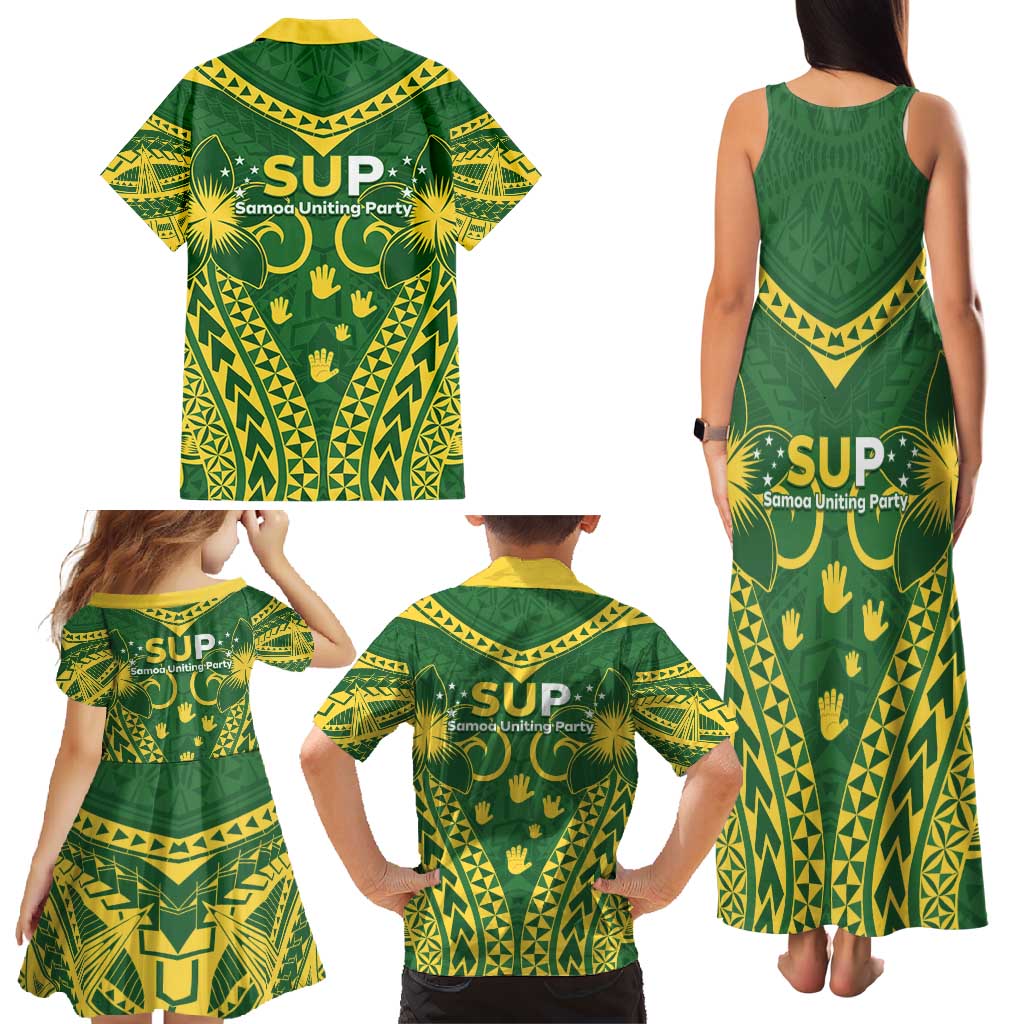 Samoa SUP Family Matching Tank Maxi Dress and Hawaiian Shirt Samoan Coat Of Arms LT05 - Polynesian Pride