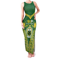 Samoa SUP Family Matching Tank Maxi Dress and Hawaiian Shirt Samoan Coat Of Arms LT05 Mom's Dress Green - Polynesian Pride
