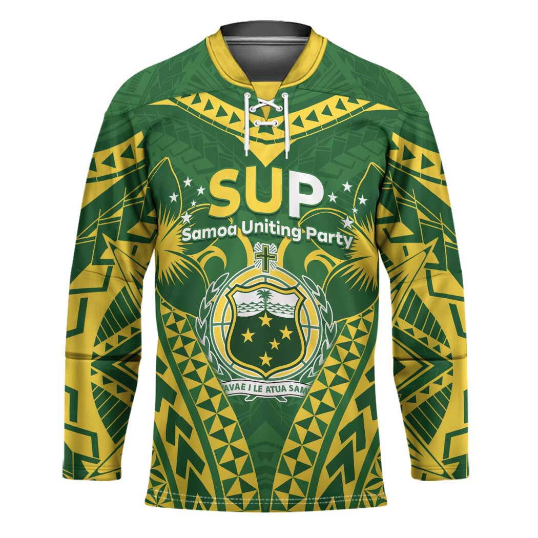 Samoa SUP Hockey Jersey Samoan Coat Of Arms LT05 Unisex Green - Polynesian Pride