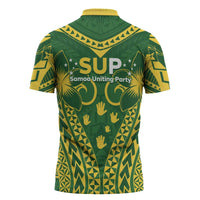 Samoa SUP Zipper Polo Shirt Samoan Coat Of Arms - Polynesian Pride
