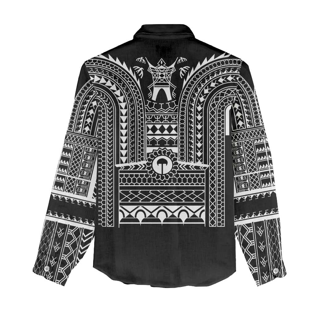 Philippines Igorot Tribal Art Tattoo Black Women Casual Shirt - Polynesian Pride