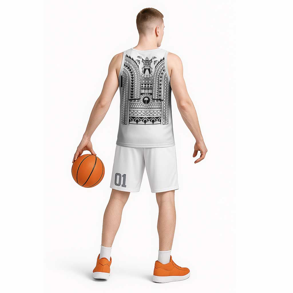 Philippines Igorot Tribal Art Tattoo White Basketball Jersey - Polynesian Pride