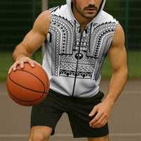 Philippines Igorot Tribal Art Tattoo White Sleeveless Zip Hoodie - Polynesian Pride