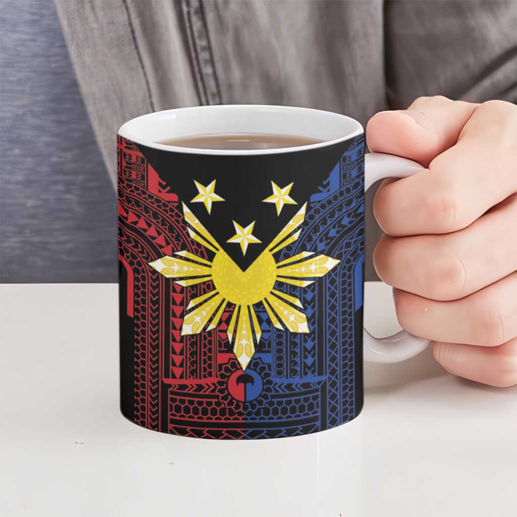 Philippines Sun Star Ceramic Mug Igorot Tribal Inspiration - Polynesian Pride