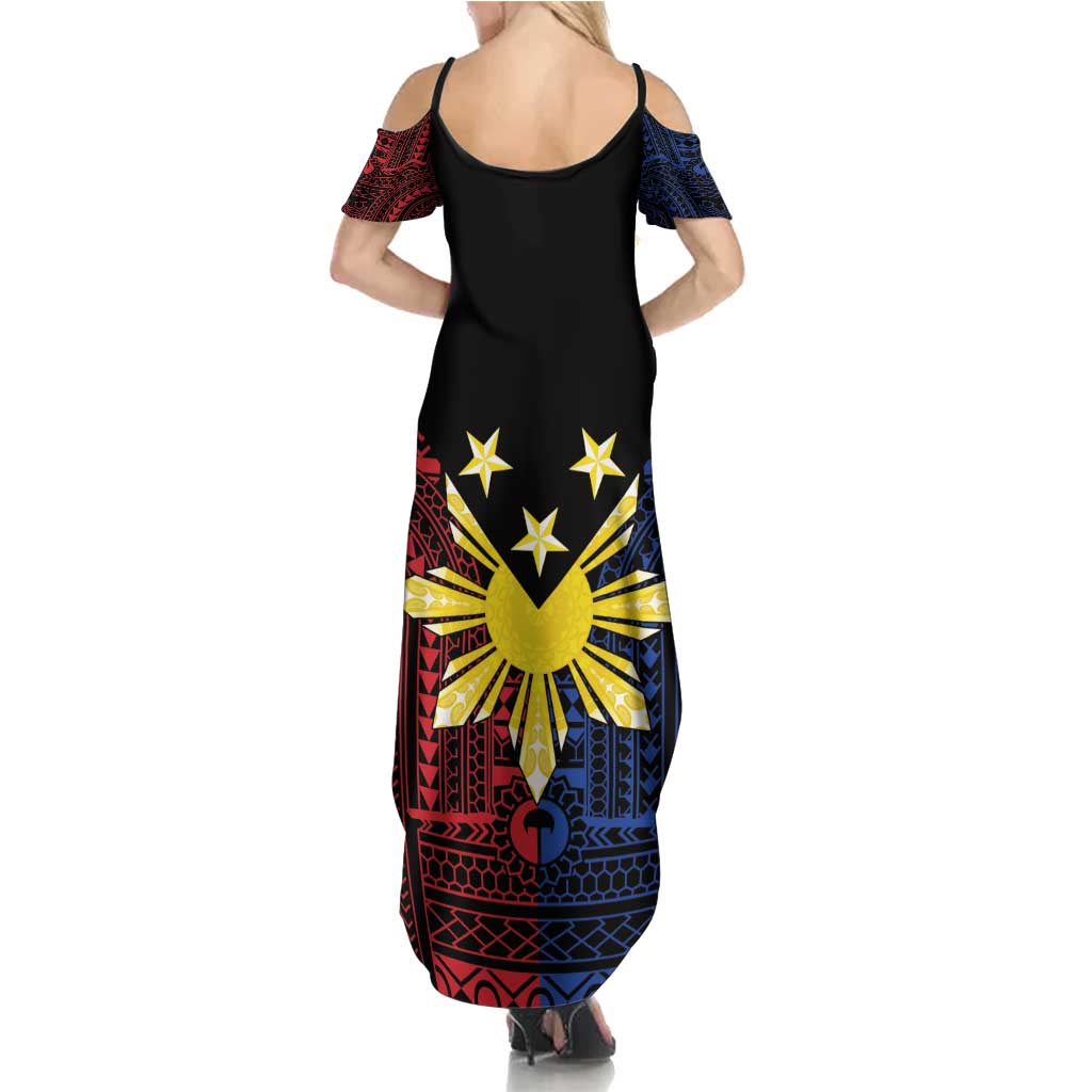 Philippines Sun Star Family Matching Summer Maxi Dress and Hawaiian Shirt Igorot Tribal Inspiration LT05 - Polynesian Pride