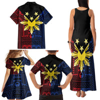 Philippines Sun Star Family Matching Tank Maxi Dress and Hawaiian Shirt Igorot Tribal Inspiration LT05 - Polynesian Pride