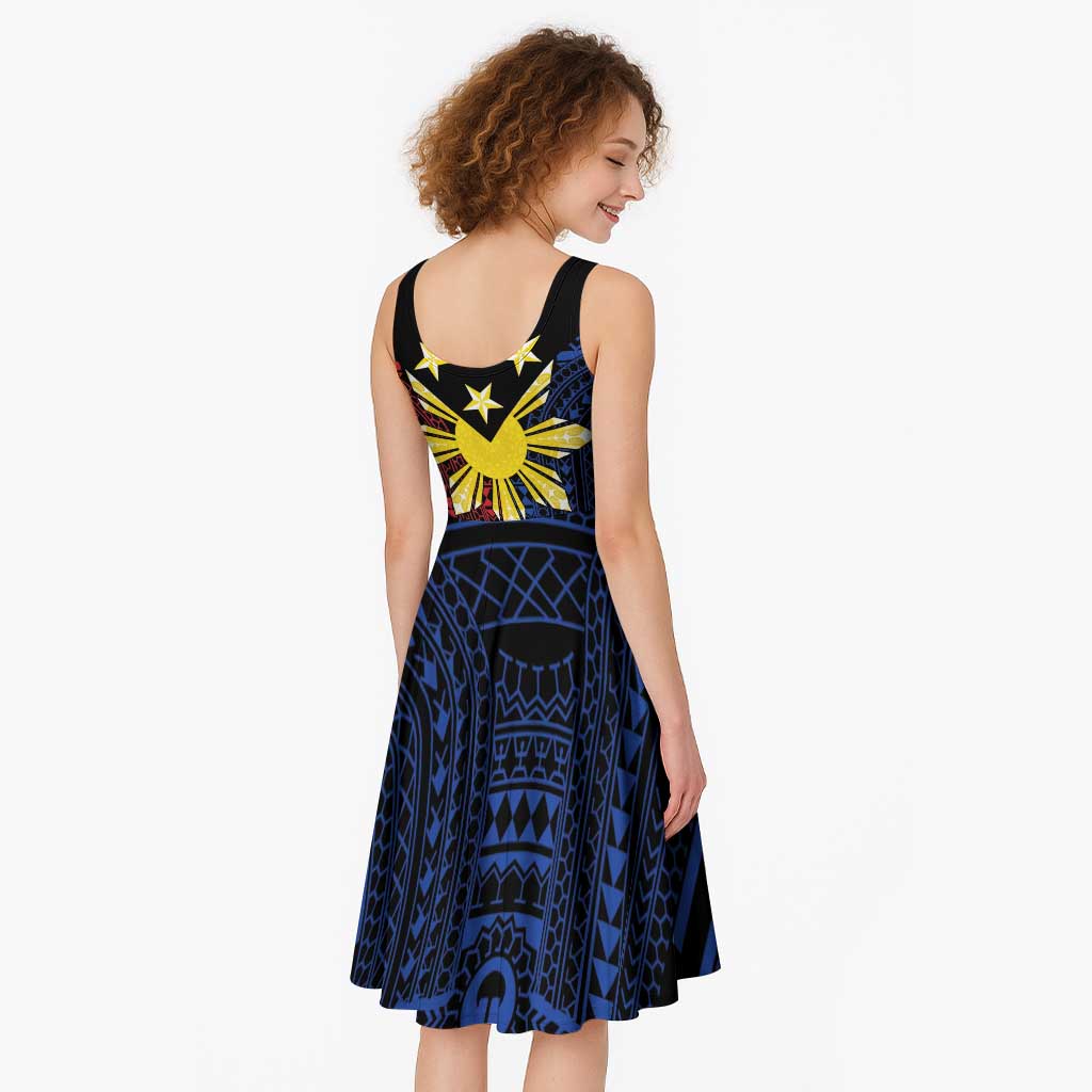Philippines Sun Star Midi Dress Igorot Tribal Inspiration - Polynesian Pride