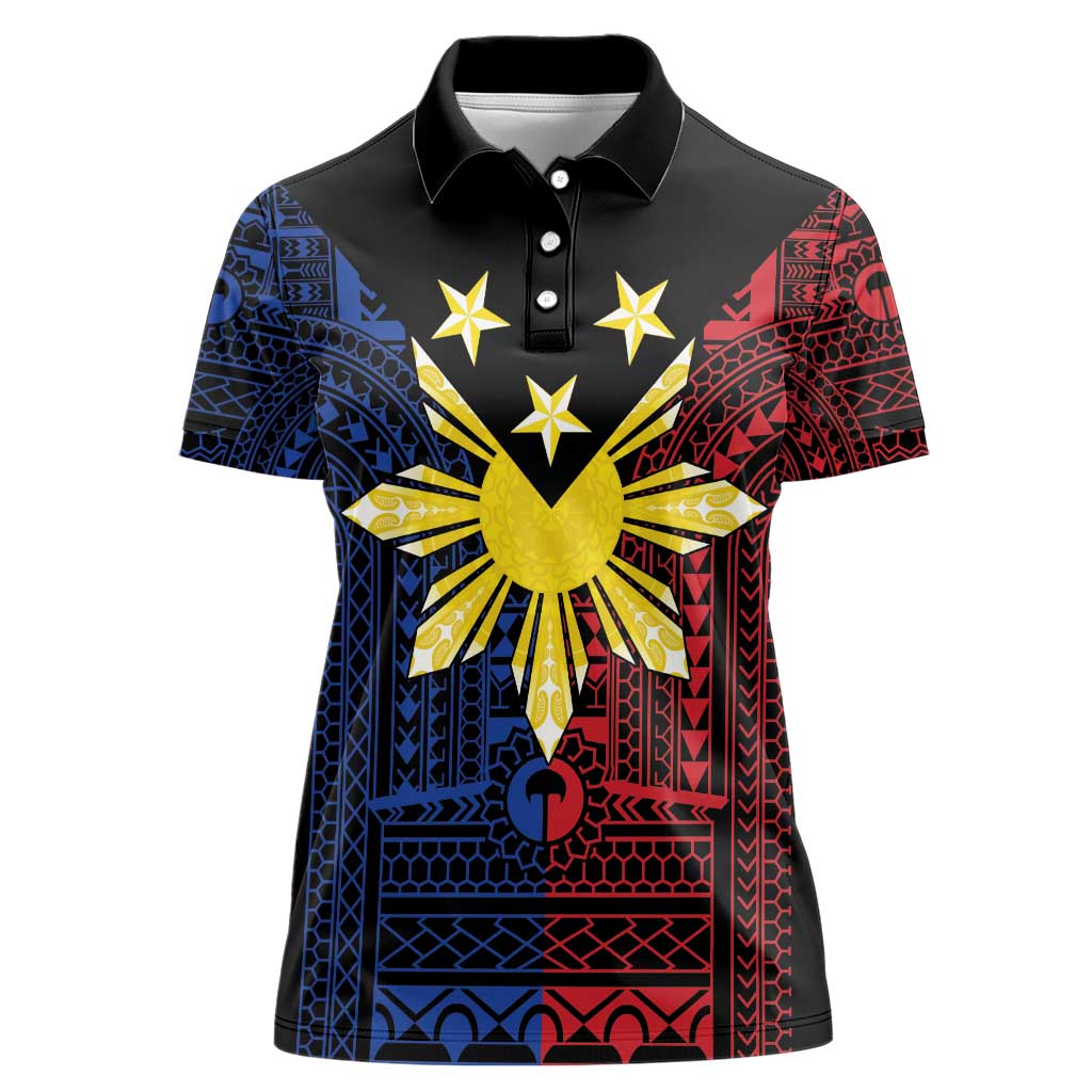 Philippines Sun Star Women Polo Shirt Igorot Tribal Inspiration - Polynesian Pride