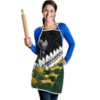 Rugby New Zealand And South Africa Apron Silver Fern With Springboks LT05 - Polynesian Pride