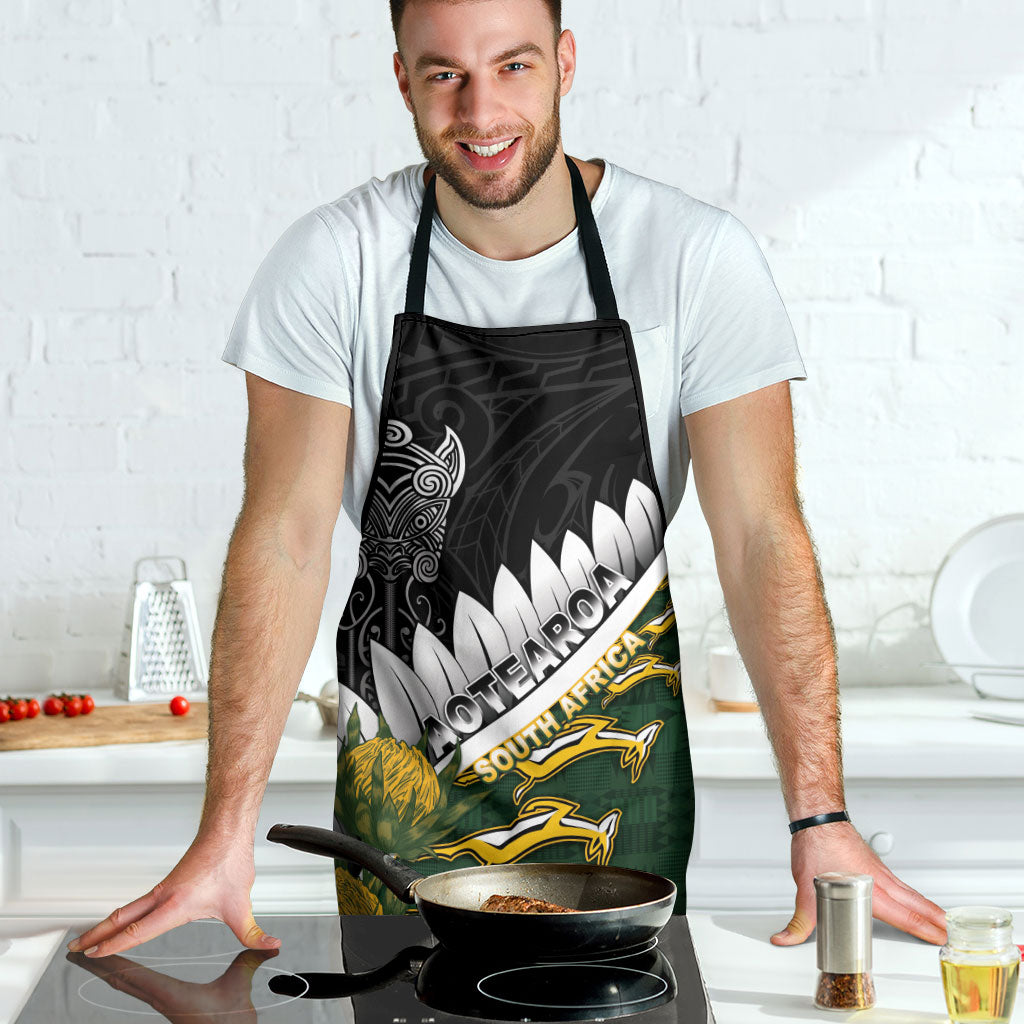 Rugby New Zealand And South Africa Apron Silver Fern With Springboks LT05 - Polynesian Pride
