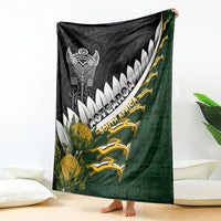 Rugby New Zealand And South Africa Blanket Silver Fern With Springboks LT05 - Polynesian Pride