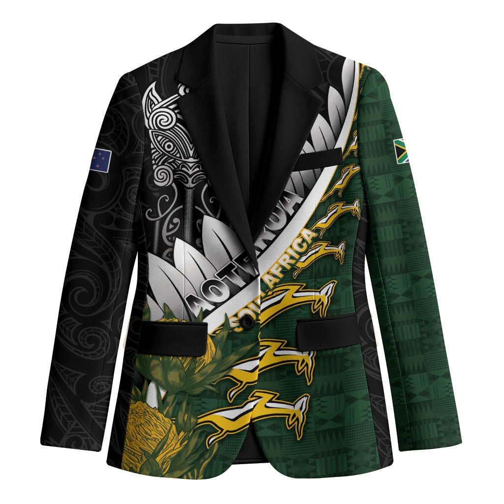 Custom Rugby New Zealand And South Africa Blazer Silver Fern With Springboks