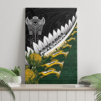 Rugby New Zealand And South Africa Canvas Wall Art Silver Fern With Springboks LT05 - Polynesian Pride