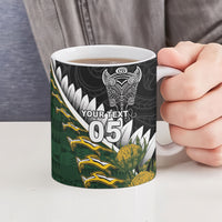 Custom Rugby New Zealand And South Africa Ceramic Mug Silver Fern With Springboks