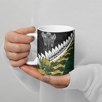 Custom Rugby New Zealand And South Africa Ceramic Mug Silver Fern With Springboks