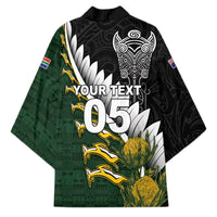 Custom Rugby New Zealand And South Africa Kimono Silver Fern With Springboks LT05 - Polynesian Pride