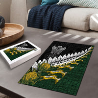 Rugby New Zealand And South Africa Puzzle Silver Fern With Springboks LT05 - Polynesian Pride