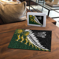 Rugby New Zealand And South Africa Puzzle Silver Fern With Springboks LT05 - Polynesian Pride