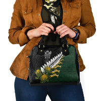 Rugby New Zealand And South Africa Shoulder Handbag Silver Fern With Springboks LT05 - Polynesian Pride