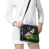 Rugby New Zealand And South Africa Shoulder Handbag Silver Fern With Springboks LT05 - Polynesian Pride