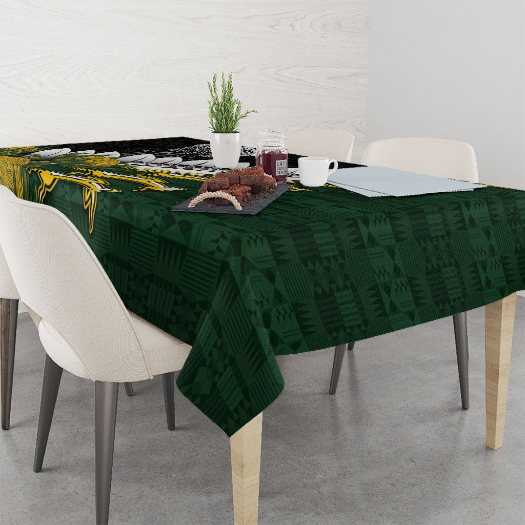 Rugby New Zealand And South Africa Tablecloth Silver Fern With Springboks LT05 - Polynesian Pride