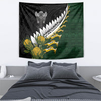 Rugby New Zealand And South Africa Tapestry Silver Fern With Springboks LT05 - Polynesian Pride