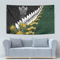 Rugby New Zealand And South Africa Tapestry Silver Fern With Springboks LT05 - Polynesian Pride