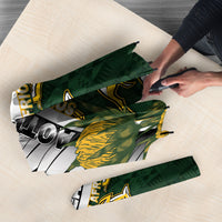 Rugby New Zealand And South Africa Umbrella Silver Fern With Springboks LT05 - Polynesian Pride