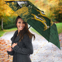 Rugby New Zealand And South Africa Umbrella Silver Fern With Springboks LT05 - Polynesian Pride