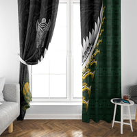 Rugby New Zealand And South Africa Window Curtain Silver Fern With Springboks LT05 - Polynesian Pride