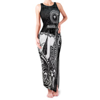Personalized Hawaii Makahiki Season Family Matching Tank Maxi Dress and Hawaiian Shirt Akua Loa Polynesian Pattern LT05 Mom's Dress Black - Polynesian Pride