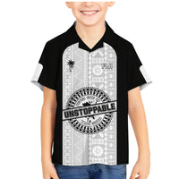 Personalized Fiji Obstacle Race 2023 Family Matching Mermaid Dress and Hawaiian Shirt Never Give Up LT05 Son's Shirt Black - Polynesian Pride