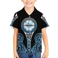 Personalized Fiji Obstacle Race 2023 Family Matching Off Shoulder Long Sleeve Dress and Hawaiian Shirt Go Champion LT05 Son's Shirt Blue - Polynesian Pride