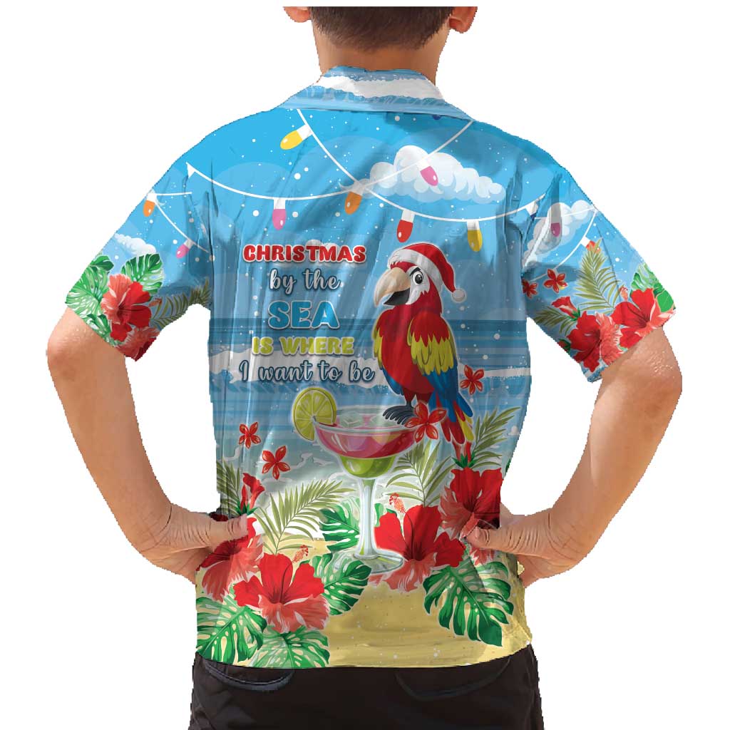 Hawaii Christmas Family Matching Mermaid Dress and Hawaiian Shirt Funny Macaw Parrot Tropical Vibe LT05 - Polynesian Pride