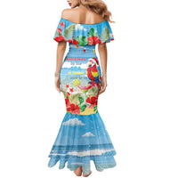 Hawaii Christmas Family Matching Mermaid Dress and Hawaiian Shirt Funny Macaw Parrot Tropical Vibe LT05 - Polynesian Pride