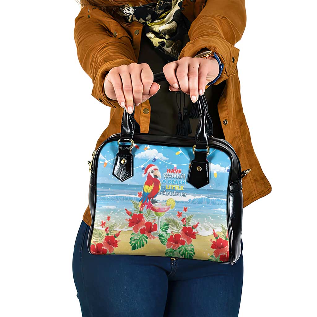 Hawaii Christmas Shoulder Handbag Funny Macaw Parrot Tropical Vibe LT05 One Size Blue - Polynesian Pride