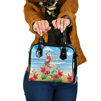 Hawaii Christmas Shoulder Handbag Funny Macaw Parrot Tropical Vibe LT05 One Size Blue - Polynesian Pride