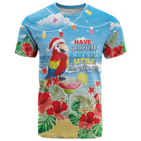 Hawaii Christmas T Shirt Funny Macaw Parrot Tropical Vibe LT05 Blue - Polynesian Pride