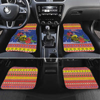 New Caledonia Christmas Car Mats Kanaky Poinsettia Joyeux Noel LT05 Set 4pcs Red - Polynesian Pride