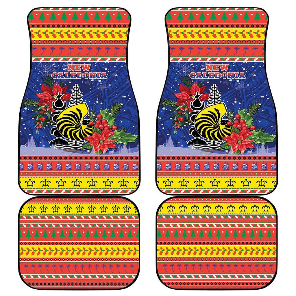 New Caledonia Christmas Car Mats Kanaky Poinsettia Joyeux Noel LT05 - Polynesian Pride