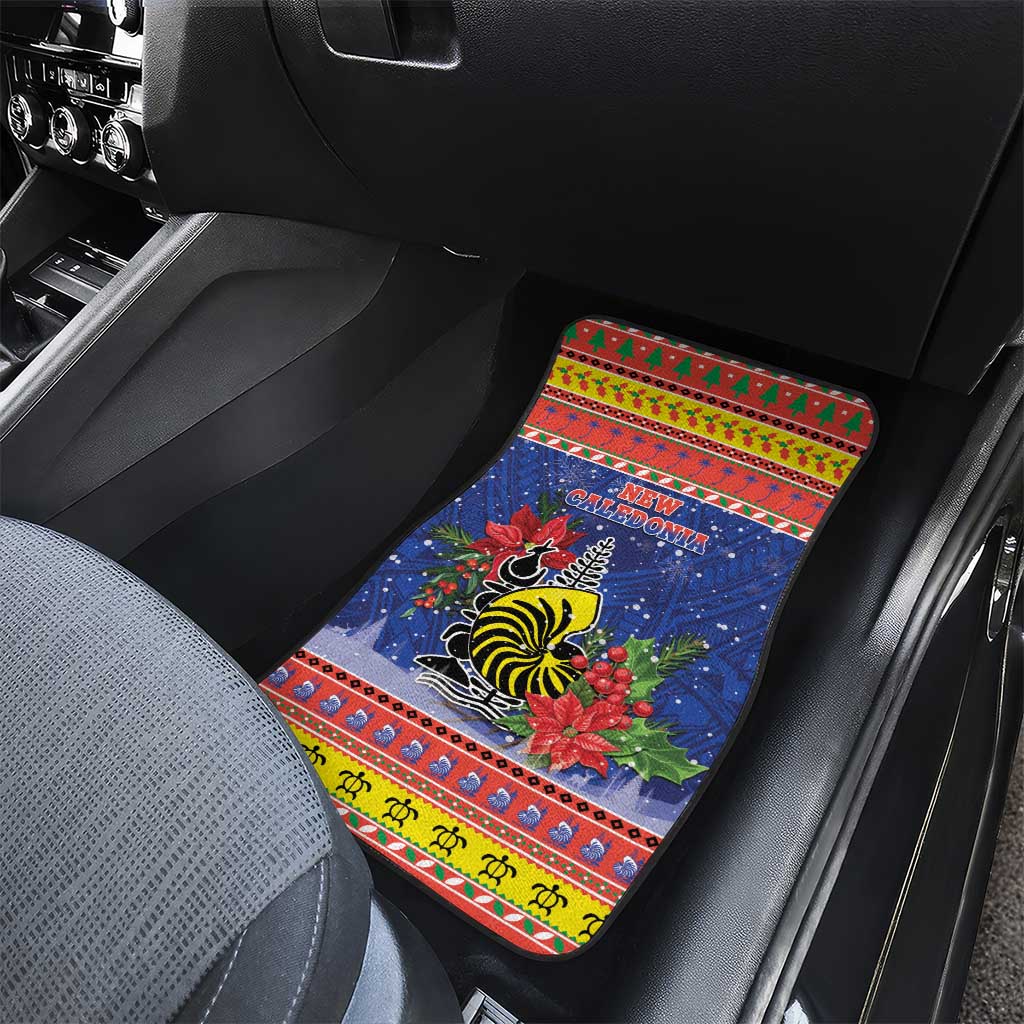New Caledonia Christmas Car Mats Kanaky Poinsettia Joyeux Noel LT05 - Polynesian Pride