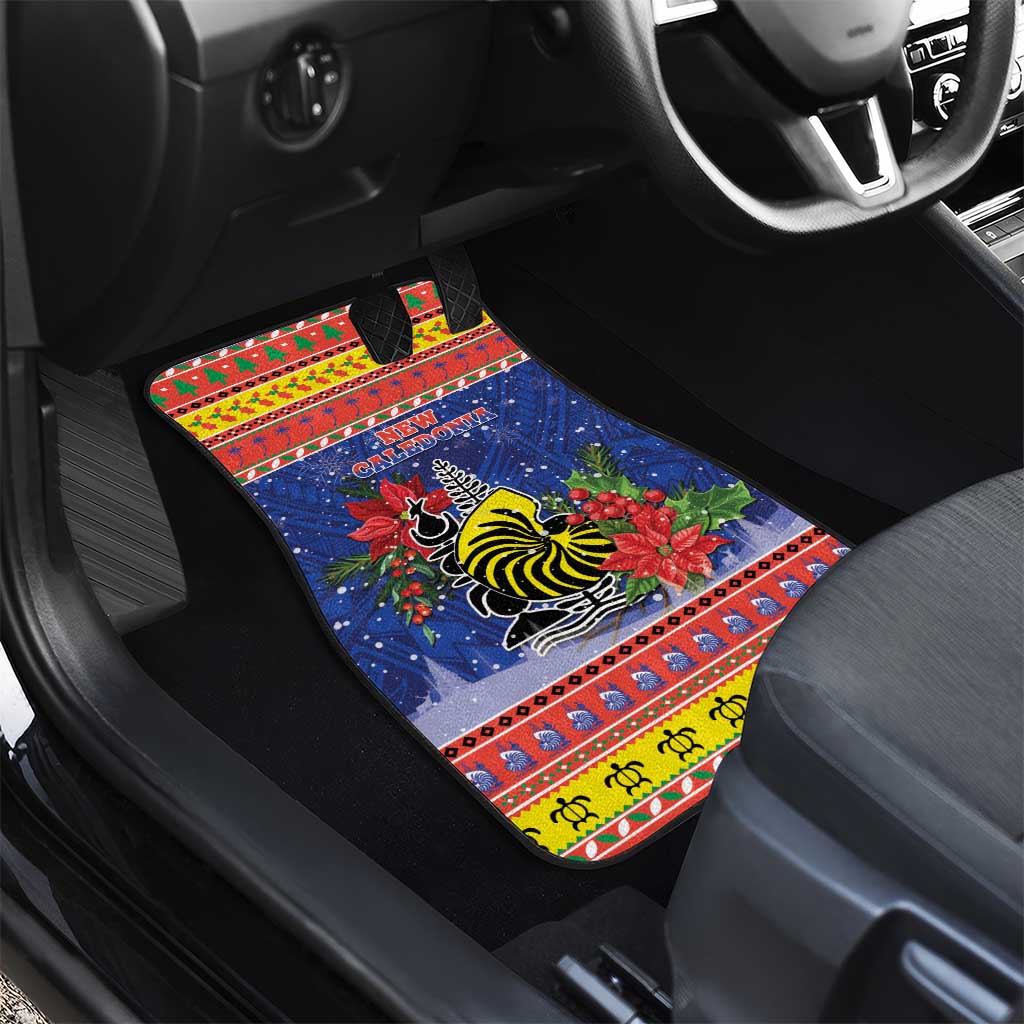 New Caledonia Christmas Car Mats Kanaky Poinsettia Joyeux Noel LT05 - Polynesian Pride