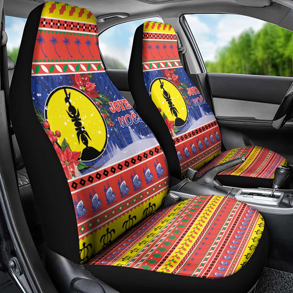 New Caledonia Christmas Car Seat Cover Kanaky Poinsettia Joyeux Noel LT05 - Polynesian Pride