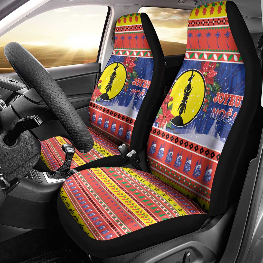 New Caledonia Christmas Car Seat Cover Kanaky Poinsettia Joyeux Noel LT05 - Polynesian Pride