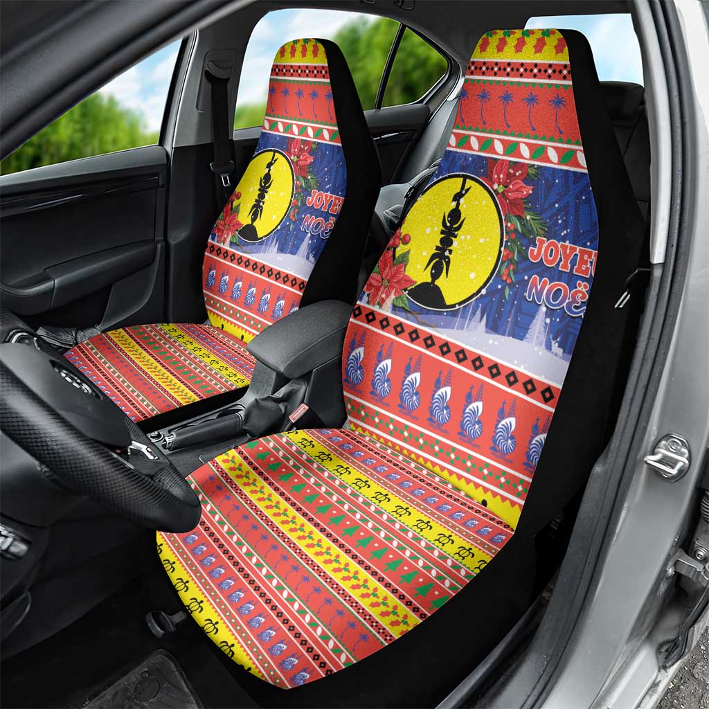 New Caledonia Christmas Car Seat Cover Kanaky Poinsettia Joyeux Noel LT05 - Polynesian Pride